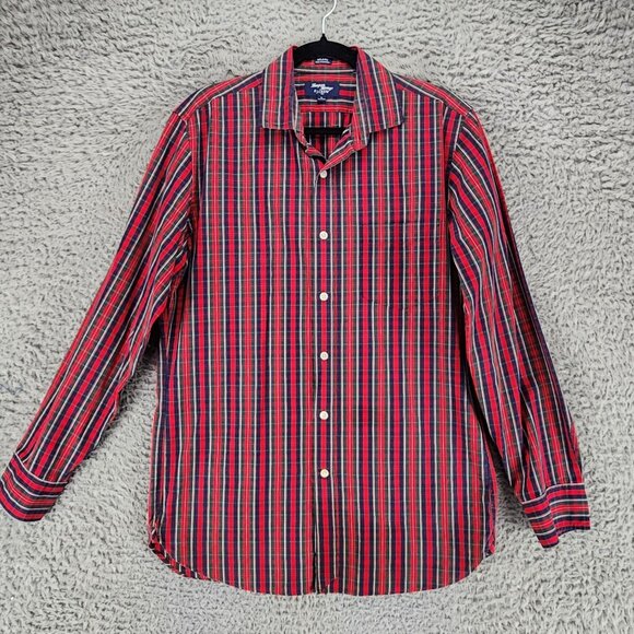 J. Crew Shirt Mens Medium Red Plaid Long Sleeve Button Up *GUC* - Picture 1 of 8